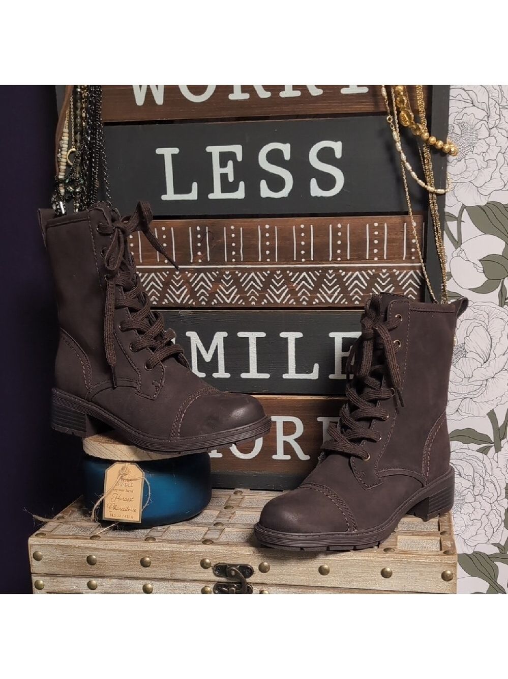 Clarks Women's Chocolate Lace Up Boots